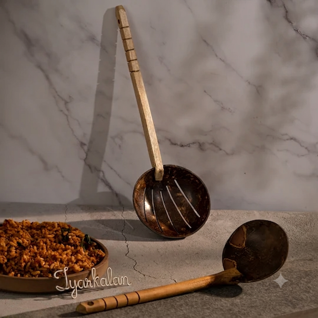COCONUT SHELL laddle / karandi ( pack of 2 )