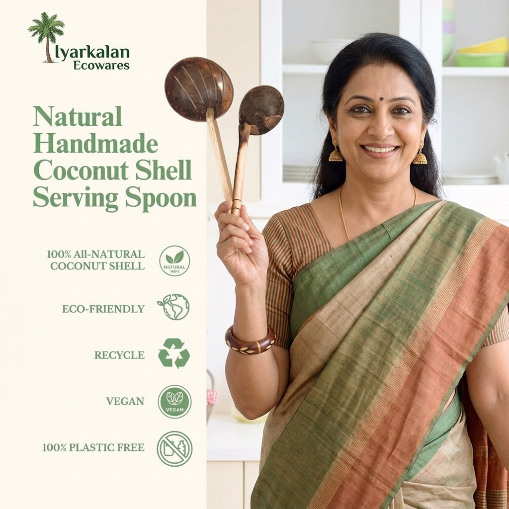 COCONUT SHELL laddle / karandi ( pack of 2 )