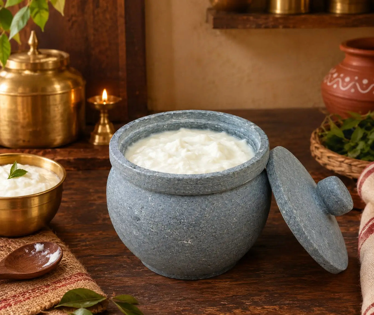SOAPSTONE - CURD POT ( 500ML)