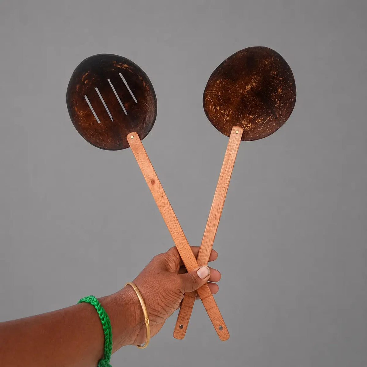 COCONUT SHELL laddle / karandi ( pack of 2 )
