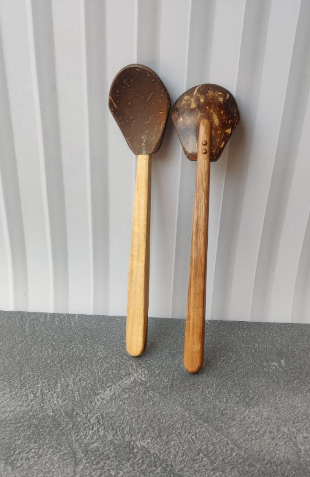 COCONUT SHELL laddle or karandi ( pack of 2 )