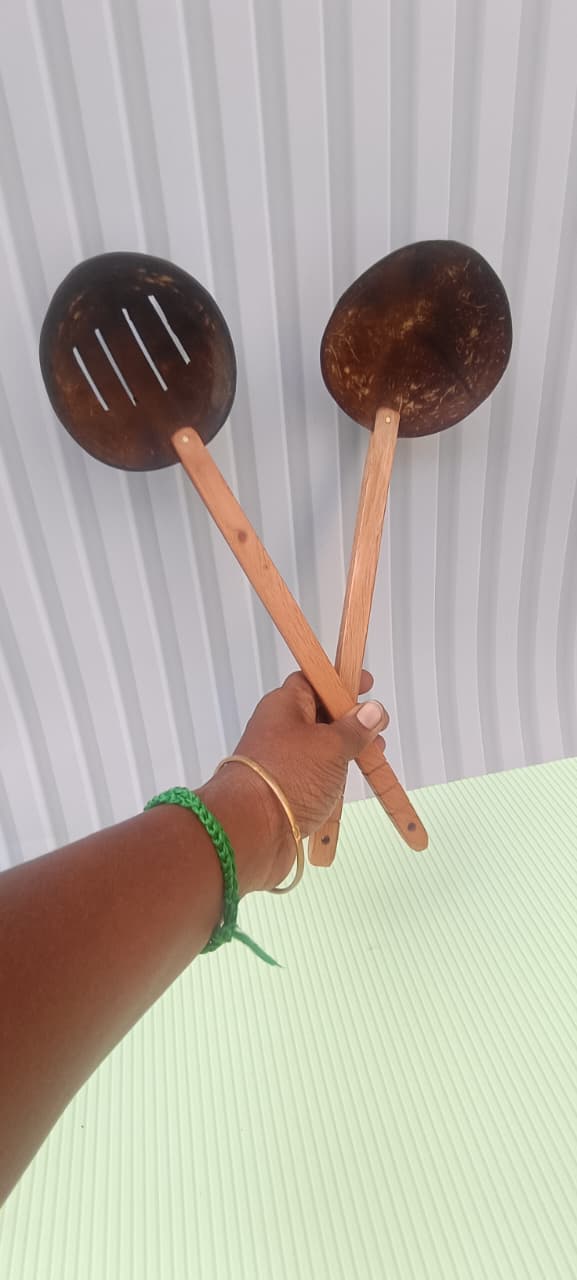 COCONUT SHELL laddle or karandi ( pack of 2 ) - Image 2