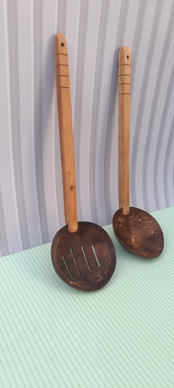 COCONUT SHELL laddle or karandi ( pack of 2 )