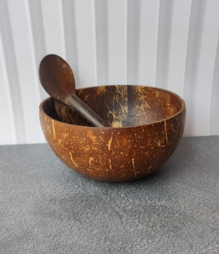 COCONUT SHELL BOWL (500ml) + SPOON